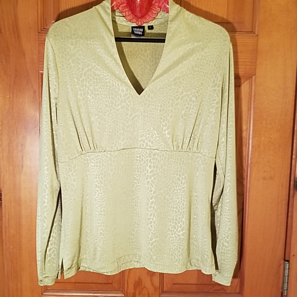 Sharon Young Baby Doll-style top, Large, Lime.